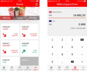 Screenshots der App S-weltweit