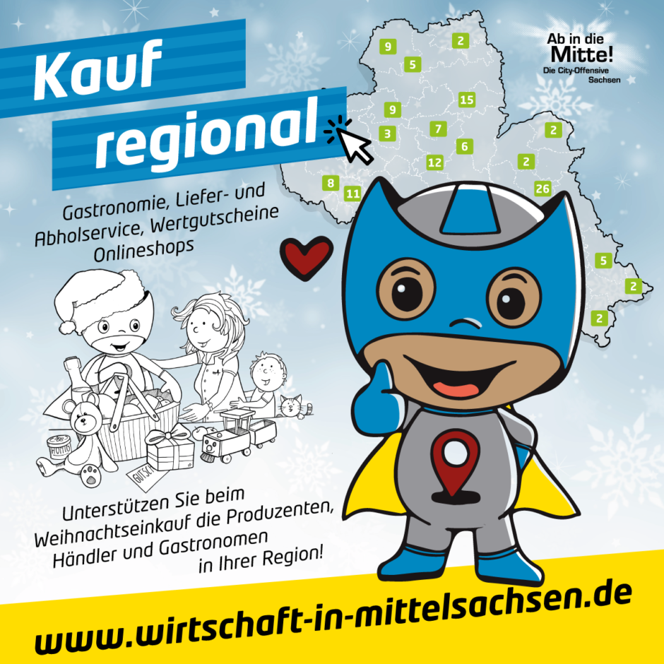 Geschenke regional in Mittelsachsen kaufen und Händler unterstützen.