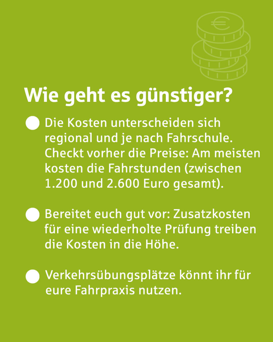 3.500 Euro kostet der Führerschein im Schnitt.