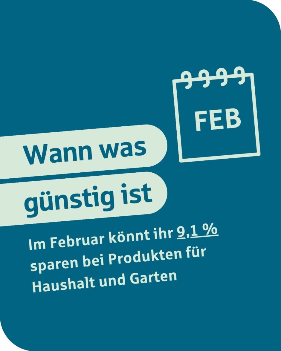 „Geld und Haushalt“ im Februar: Wann was günstig ist.