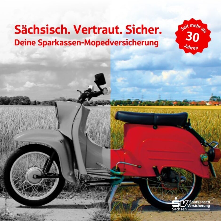 Sparkassen-Mopedversicherung: Echt von hier.