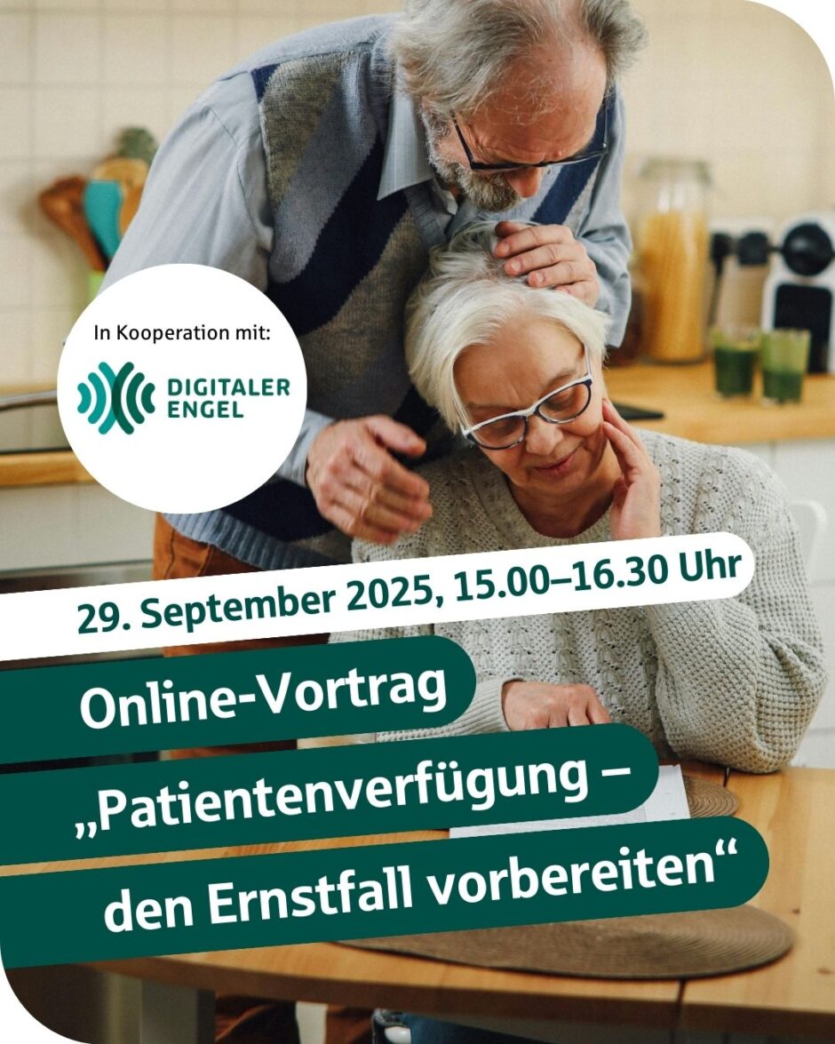 Beratungsdienst „Geld und Haushalt“ September: Online-Vortrag „Patientenverfügung – den Ernstfall vorbereiten“