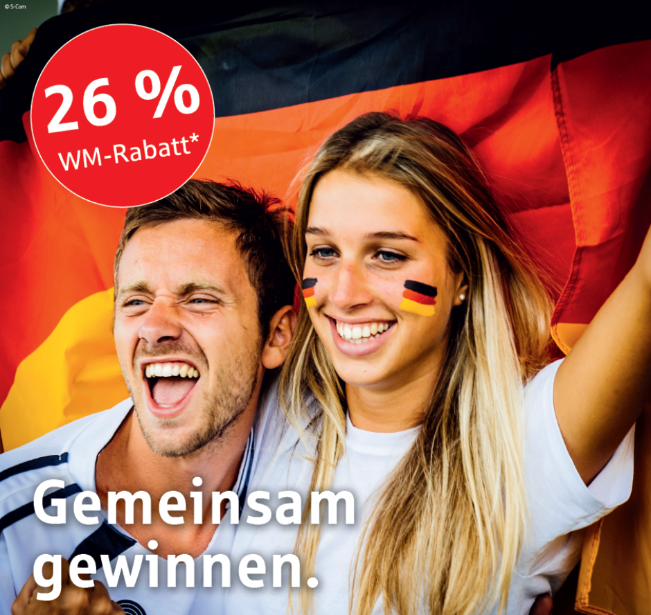 Gemeinsam gewinnen! Jetzt kommt der WM-Rabatt.