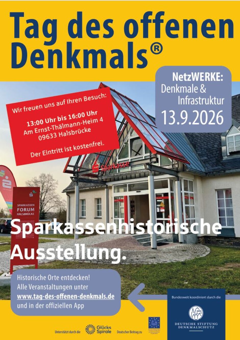 TAG DES OFFENEN DENKMALS® am 13.9.2026: Besuchen Sie uns in Halsbrücke!
