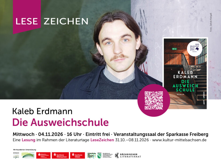 Literaturtage LeseZeichen – Lesung am 4. November in der Sparkasse Mittelsachsen.